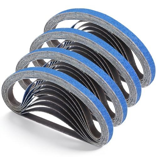 Kquzemra 1/2 X 18 Inch Zirconia Sanding Belts 40 Grit 32 Pack