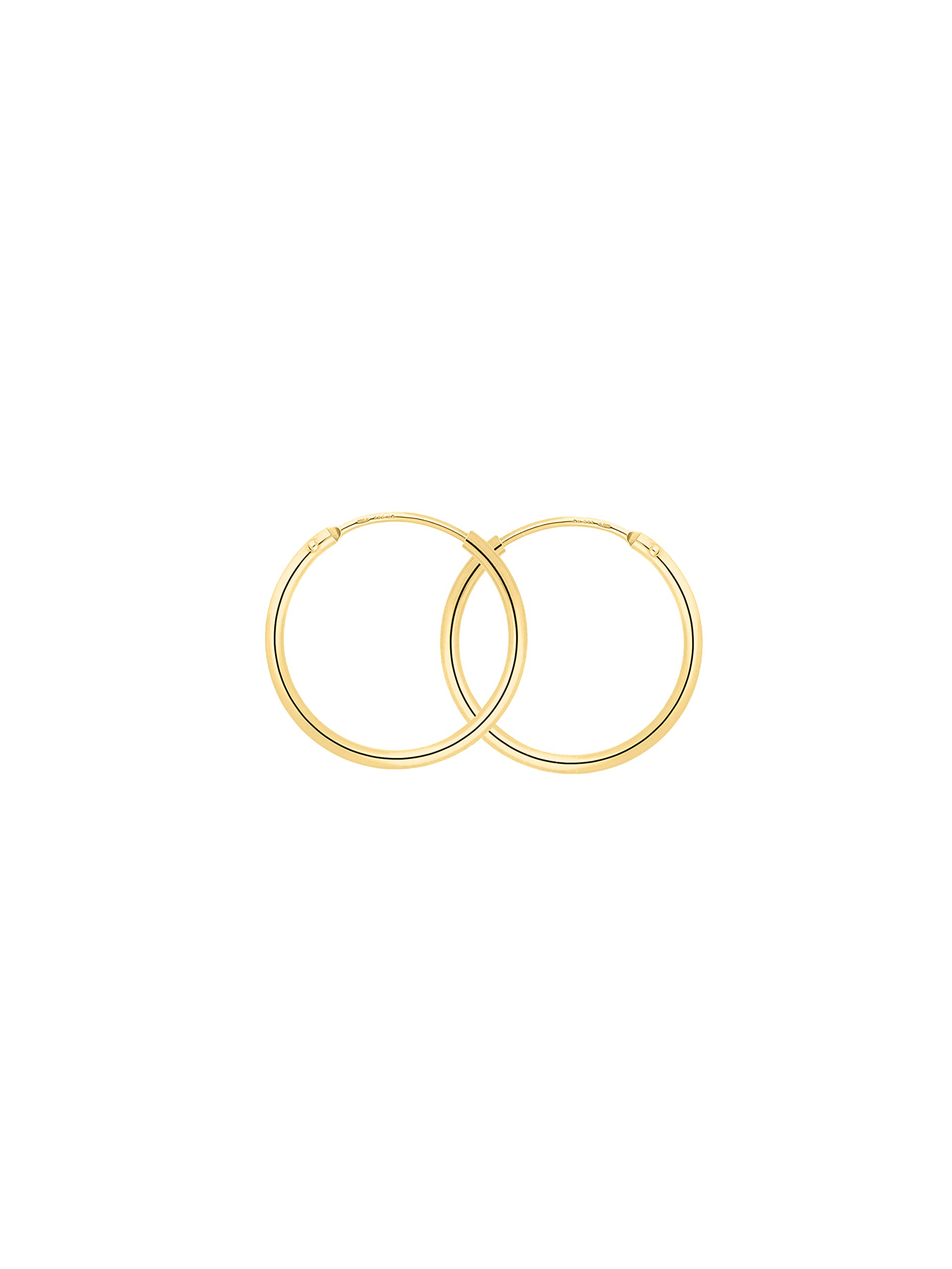 MyGold Orecchini creoli vero oro giallo 585 oro (14 carati) piccolo Ø 13mm Orecchini in oro Sunset lucido C-04109-G401-13mm/1.3mm