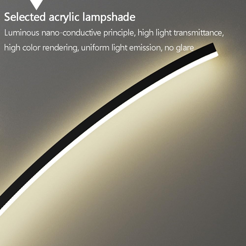 Applique Moderna a LED, Illuminazione per Interni Nera/Oro, Lampada da toeletta per Bagno sopra Lo Specchio per Soggiorno, corridoio, Camera da Letto, Comodino