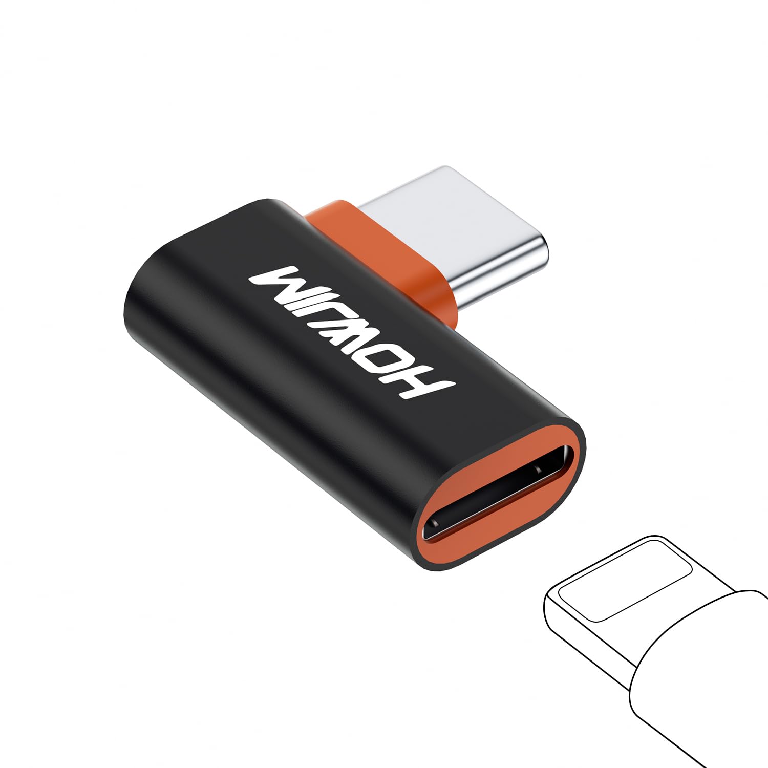 HOWJIM ライトニング タイプC 変換 USB C l字 8A PD100W 急速充電&データ転送(PC間のみ) Light-ning メス to Type-C オス 充電インジケータ i-OSからタイプC変換コネクタ M-acBook Phone 17 16 15シリーズ G-alaxy Pad S-witch X-periaなどType-C機器対応 イヤホン/OTG対応不可 ブラック