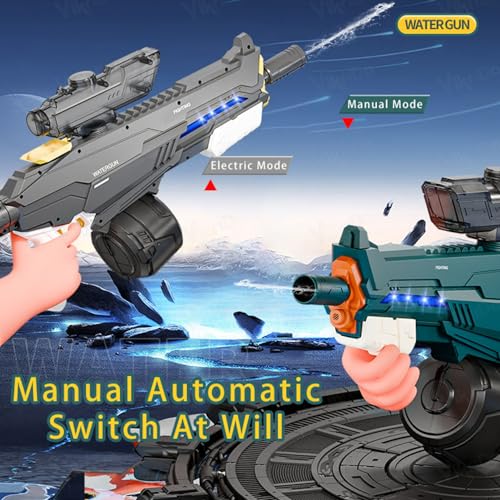 Image of VikriDA Jumbo Size (70 * 34 cms) Electric Water Gun for Kids Adults, Automatic Electric pichkari with Light, Auto Absorb Water, Large Capacity, Long Range, Water Gun for Holi - Multicolor