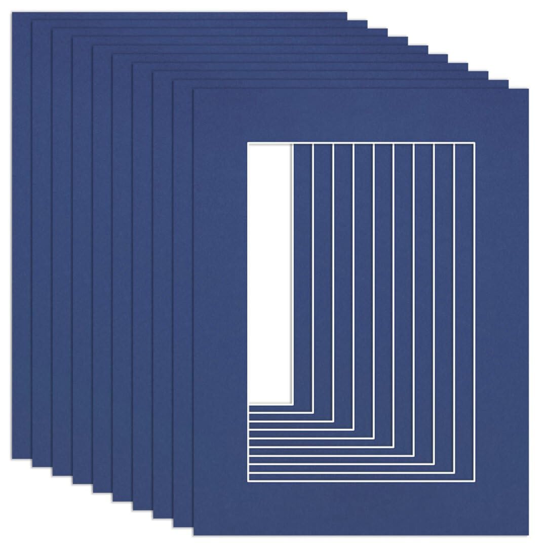 Procut Global 24x18" Blue Picture Mounts to Fit 18x12" Aperture - Precision Cut Cardboard Photo Mount - Ideal for Frames, Prints, Artwork & Certificates - Sizes & Colours Available - 10 Pack — image 1