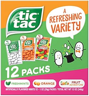 Tic Tac Flavor Variety Pack, On-The-Go Refreshment, 12 Pack, 1 oz Each