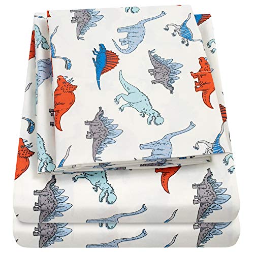 Image of 1500 Supreme Kids Bed Sheet Collection - Fun Colorful and Comfortable Boys and Girls Toddler Sheet Sets - Deep Pocket Wrinkle Free Soft and Cozy Bedding - Full, Dinosaurs