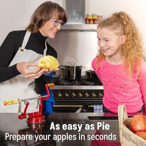 Ikigai Apple Peeler Slicer Corer - Heavy Duty Apple Pealer with Suction Base - Old Fashioned Spiral Cutter - Durable Peeling Machine - Including 3 Additional Replacement Blades