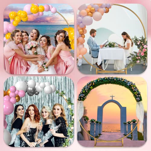 Moeput Round Backdrop Stand 7.4Ft Large Wedding Round Balloon Arch Stand Gold Circle Balloon Arch Frame With 13 Thicken Tubes For Valentine's Day Decoration Graduation Birthday Party Baby Shower #TOP5