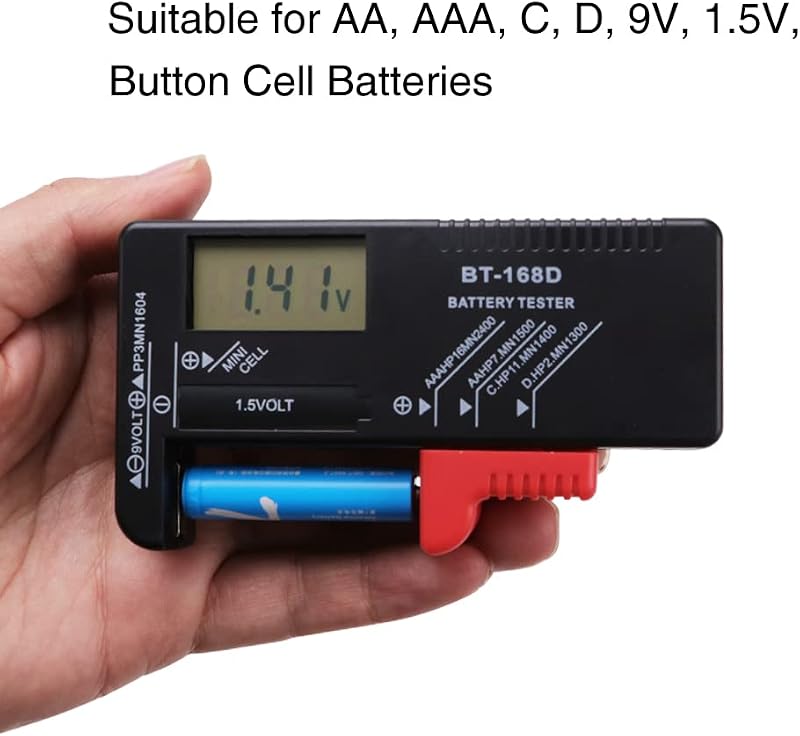 VooGenzek BT-168D Univerzális Digitális Elem Teszter AA AAA C D 9V Gombelem Feszültségmérő Akkumulátor Ellenőrző Készülék