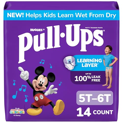 Image of Pull-Ups Boys' Potty Training Pants, Size 5T-6T Training Underwear (46+ lbs), 14 Count