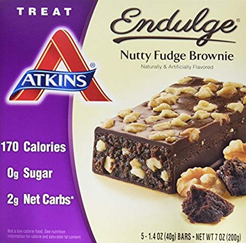 Atkins Endulge Treat Nutty Fudge Brownie, 5 Count (Pack of 6)