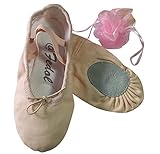 Lady's Pink Canvas split-sole Ballet Slippers --7.5 M