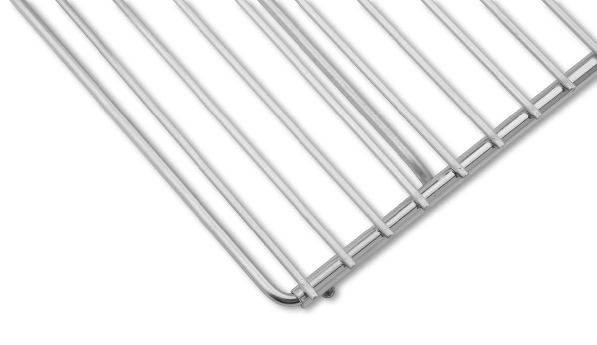 DEOS Griglia in Acciaio Inox Europeo AISI 304 Regolabile 60-70x37cm - Griglia per Camino a Legna da Interno ed Esterno - Flessibile con Viti di Blocco - Griglia Barbecue e Griglia Inox Camino