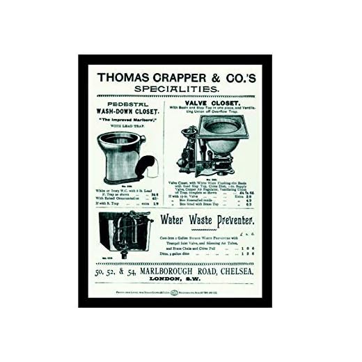 Ecool Thomas crapper toalett badrum retro shabby chic vintage stil bild metall vägg plakett skylt (200 mm x 150 mm)