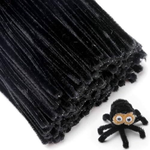 Image of Pipe Cleaner 100pcs for Hobby Craft, Scrapbooking, DIY (Black) | Flower Making, Kids Craft Supplies, School Projects, Home & Party Decor