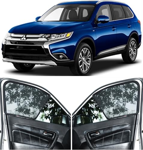 Image of Able Sporty Half Car Magnetic Sun Shade Curtains for Mitsubishi Outlander Set of 6 Pcs