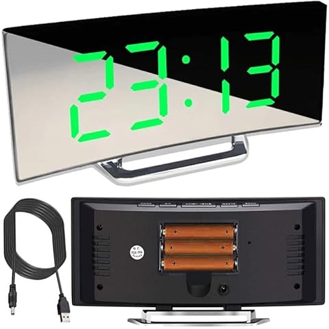 RETOO Wecker Digital LED Uhr Tischuhr Ohne Ticken Laut Alarm Snooze Spiegel Reisewecker Temperaturanzeige Batteriebetrieben HausNachttisch Schlafzimmer Büro Kinder Große Anzeige Schwarz Cover