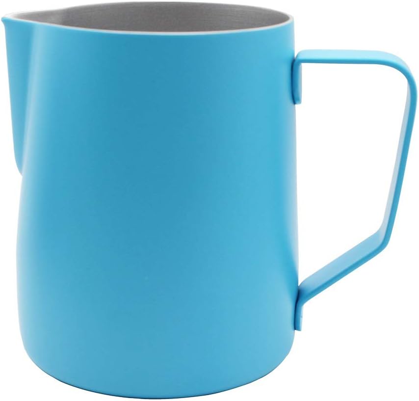 1 Piece Espresso Milk Frothing Pitcher, Stainless Steel Milk Frothing Pitcher Jug, Espresso Steaming Pitcher jug, Coffee Steaming Pitcher, Milk Frothing Cup, Blue 350ml/12oz