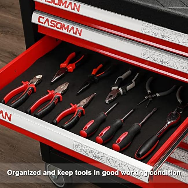 CASOMAN Professional Tool Box Liner and Drawer Liner - 24 inch (Wide) x 24 feet (Long), Non-Slip,Easy Cut, Black