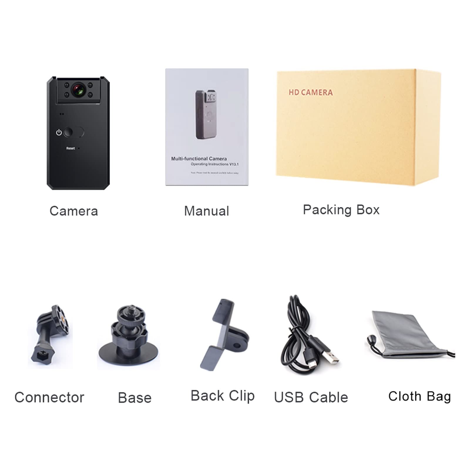 Kamera akcji, MD90 Mini kamera 1080P kamera noktowizyjna Sport Outdoor DV Voice Video Recorder Action HD Cam Recorder,Na świeżym powietrzu, Sport, Wideo(Standard,MD90-No WIFI)