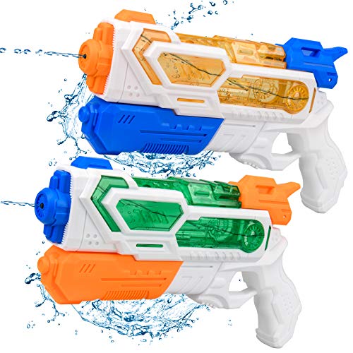 Balnore Water Gun for Kids, 2 Packs Water Soaker Blaster, Squirt Gun, up to 25 Feet Range for Boys Girls Adult Summer Swimming Pool Party Outdoor Beach Water Fighting