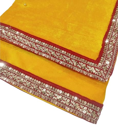 Image of Navti Creations Women's Stole Dupatta In Velvet With Cross Design Border (length -2.25m, Width-75cm)