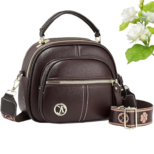 Easiotward Handbag,Easiotward Crossbody Bag Classic Multifunctional Compartments Adjustable Wide Shoulder Strap Leather