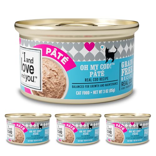 Image of I AND LOVE AND YOU Wet Cat Food - Oh My Cod Pate - Cod Recipe, Grain Free, Filler Free, 3oz Pack of 4 Cans