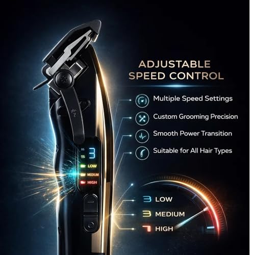Image of ASBAH Mini Professional Hair Trimmer - High Efficiency, 4 Guide Combs, Super Torque, Carbon-Treated Precision Blades, Super Silent, Lithium-Ion Battery