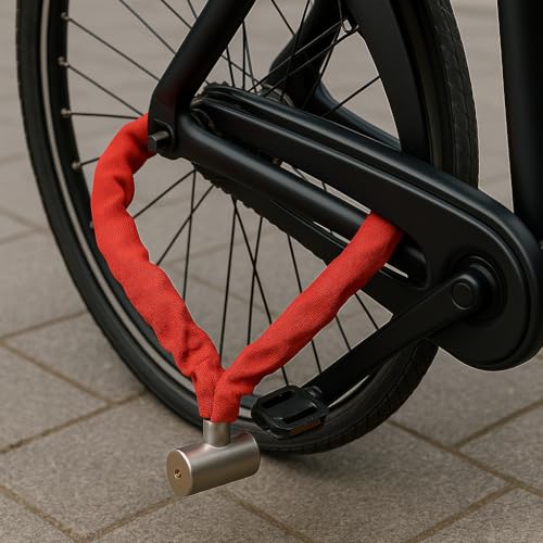 4.4 mm x 100 cm Red PVC Coated High Security Chain Lock for Motorcycle Bicycle, Scooter, Gate, Garage (Red) - Image 3