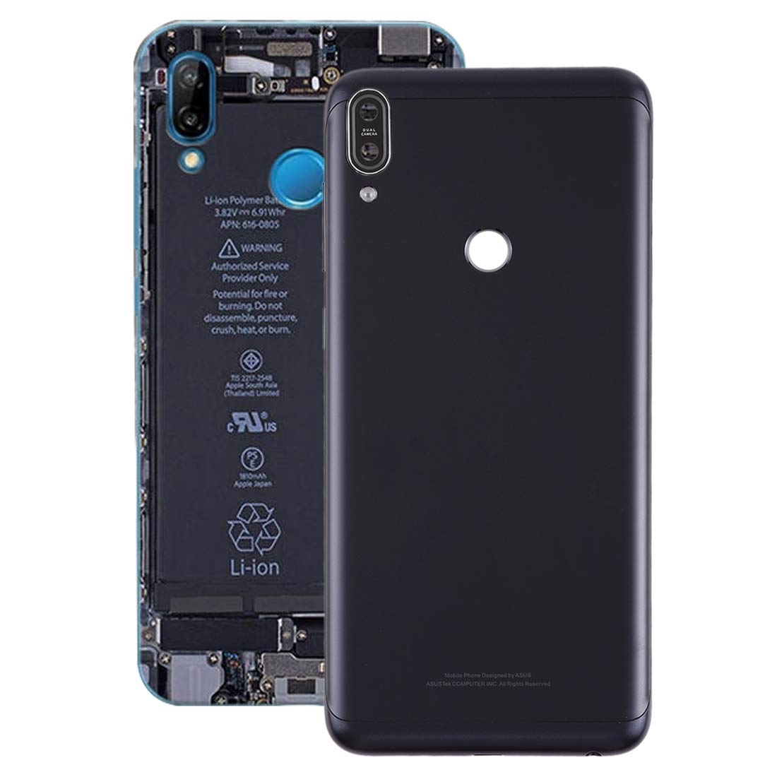 Compatibile con ASUS ZENFONE MAX PLUS M1 ZB570TL (ZC570KL) X018DC x018D Ricambio vetro vetrino glass ricambio lente obbiettivo BACK fotocamera + BIADESIVO ADESIVO