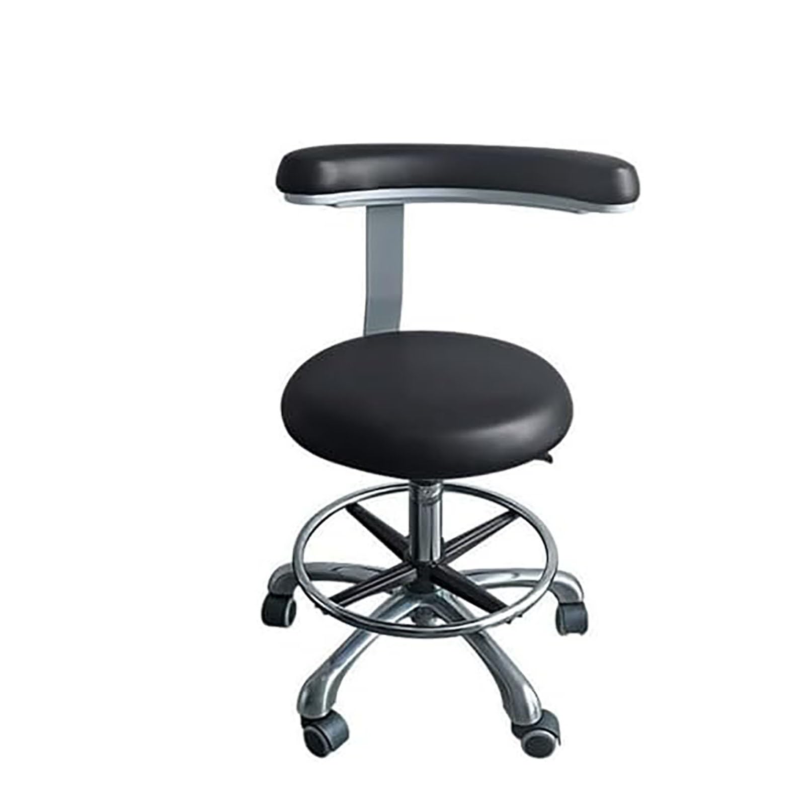 Sedia dentale professionale regolabile in altezza, girevole a 360°, in pelle PU, sgabello con bracciolo, per clinica, salone, laboratorio, casa, ufficio