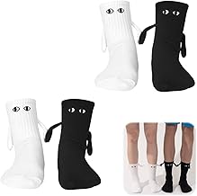 2 Pairs/4 Pairs Holding Hands Socks - Magnetic, Funny Friendship Socks for Lovers & Friends