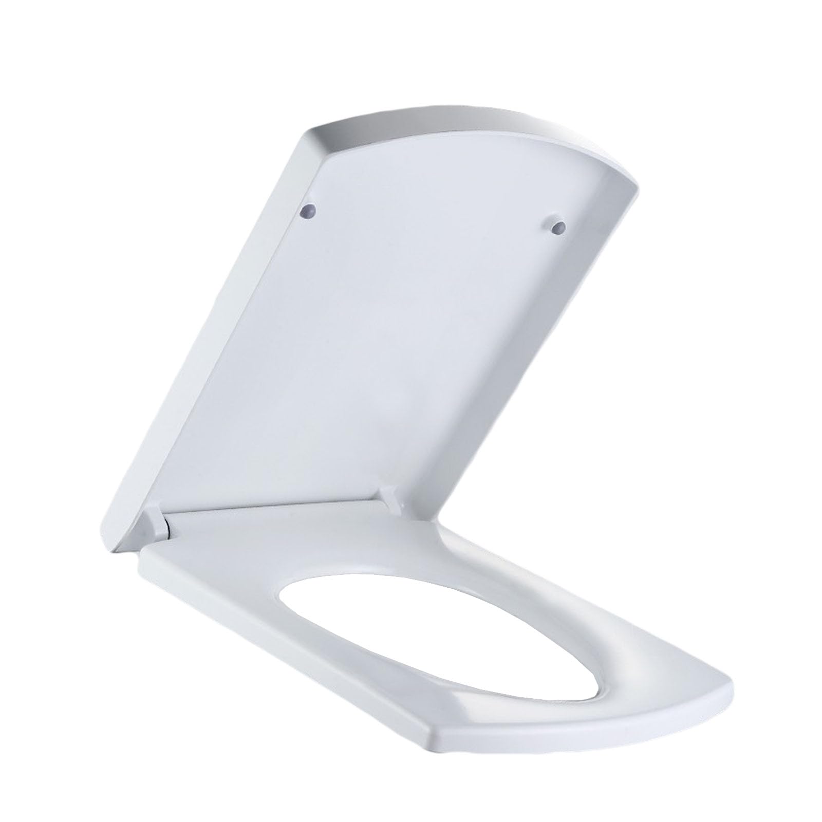 Asiento De Inodoro Cuadrado con Cierre Suave, Cuadrado Cerrado con Tapa, Asiento De Inodoro De Plástico, Asiento De Inodoro Rectangular De Liberación Rápida, Blanco,37 * 47cm