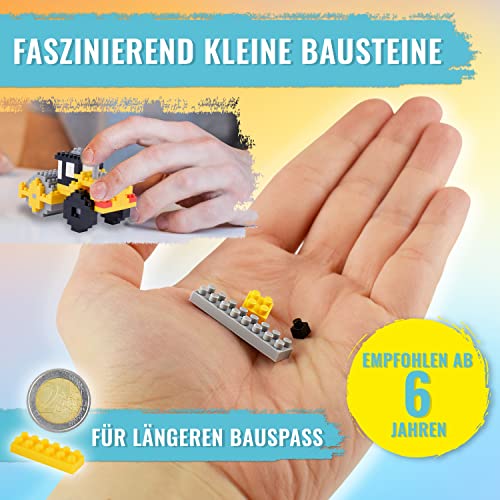 Creanino® BAUsteine BAUfahrzeuge | Micro Blocks Dampfwalze aus 146 Mini Bricks | Konstruktionsspielzeug ab 6 Jahren | 3D… – Bild 3