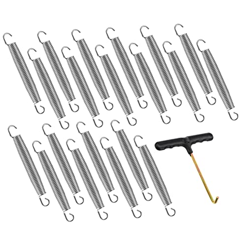 FUNOMOCYA 21 Pcs Spring Bow Extension Springs Spring Heavy Duty Galvanized Trampoline Springs Steel Wire Springs Galvanized Springs and Extension Spring Sprung Galvanized Steel Wire Silver