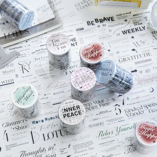 Alideco 6個 マスキングテープ かわいいロヴィンテージ・イングリッシュ・キャラクター 透明な耐水性 インク PET 粘着 テープ 広幅 DIY おしゃれ マステ シール (langmanxuqu)