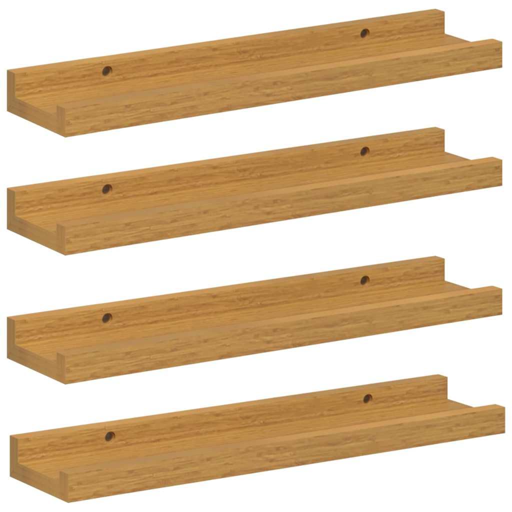 Set di 4 mensole da parete beige, 40 x 9 x 3 cm, moderne mensole sospese in legno, minimalista, per soggiorno, camera da letto e ufficio, portata fino a 5 kg per ripiano
