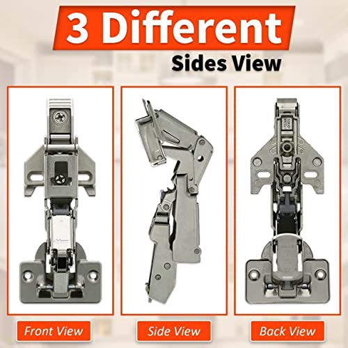 Blum 170 Degree Soft Close Cabinet Hinges Bundle Full Overlay Face Frame Hinges With Soft Close Adapter, Bumpers & Screws Lazy Susan Corner Cabinet Hinges Concealed European Hinges 2 Pack #TOP3
