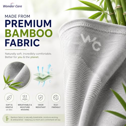 Image of Wonder Care 2-Pack Bamboo Knee Compression Sleeve for Men and Women, Compression Knee Sleeve for Running, Volleyball, Gym Weightlifting Made from Bamboo Yarn, Perfect Knee Brace for Knee Pain and Enhanced Comfort - 1 Pair