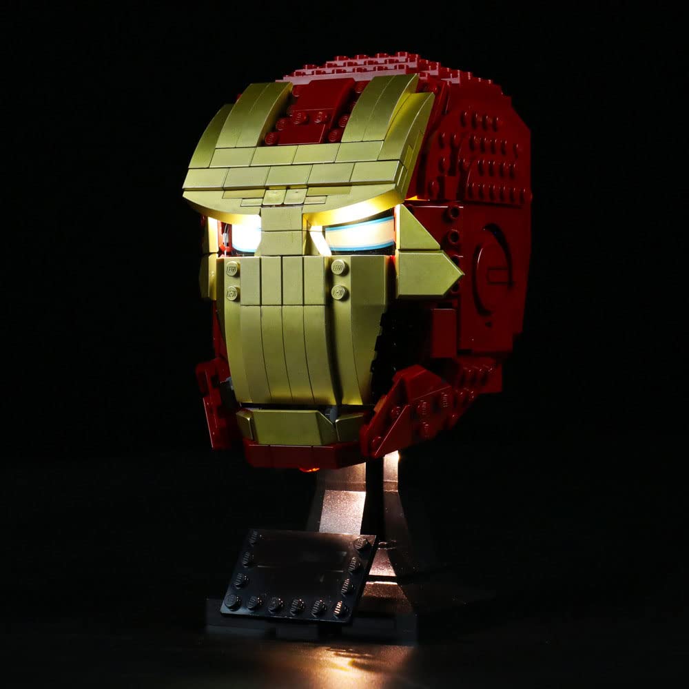LED Light Kit for Lego 76165 Iron Man Helmet, USB Connecting Lighting Set Compatible with Lego 76165(Lights Only, No Lego Models) (Classic)
