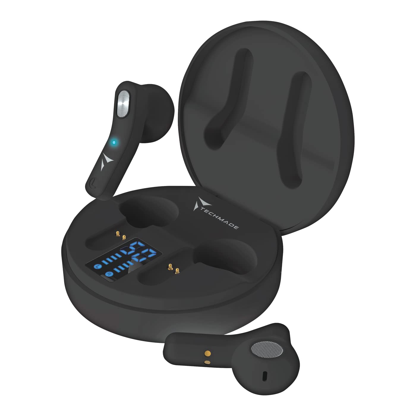 Techmade Negro Auriculares Inalámbricos Táctiles S, Única (Tm-Hp178-Bk)
