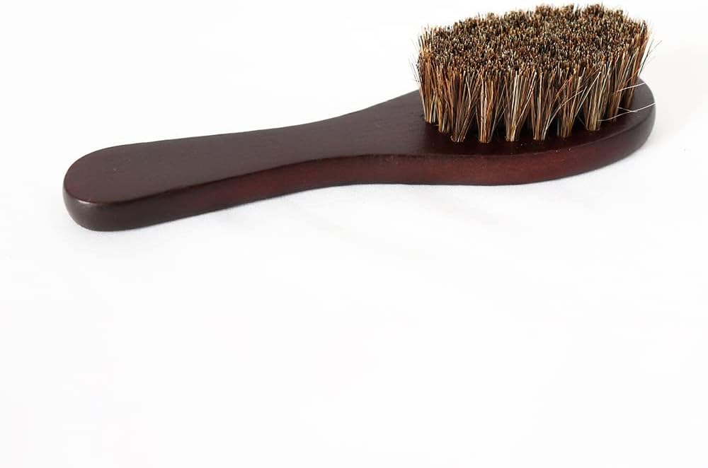 The Hat Pros Premium Horsehair Bristles Hat, Shoe & Clothing Brush w/Wooden Handle & Compact Travel Size, Gentle on Wool & Silk | 1 x Brush Per Order
