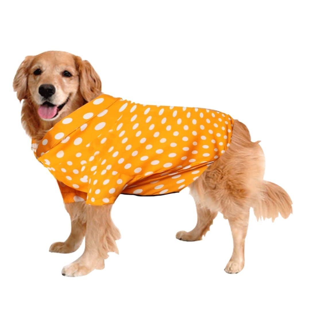 Sage Square Funky Soft Material Dog Shirt | Cool/Funky Print Pet | Soft Light Weight | Comfortable & Breathable Dog Clothing | Trendy Vest Outfit (Small - 14 inch) (Polka Orange) (B0B62XJ2RN) Amazon Price History, Amazon Price Tracker