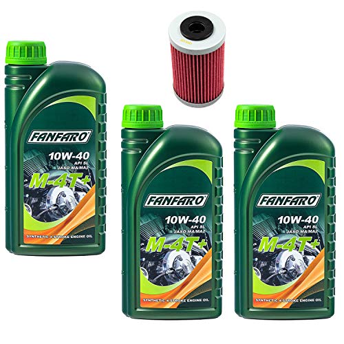 Motoröl Set 10W40 3 Liter + Ölfilter HF155 für KT M