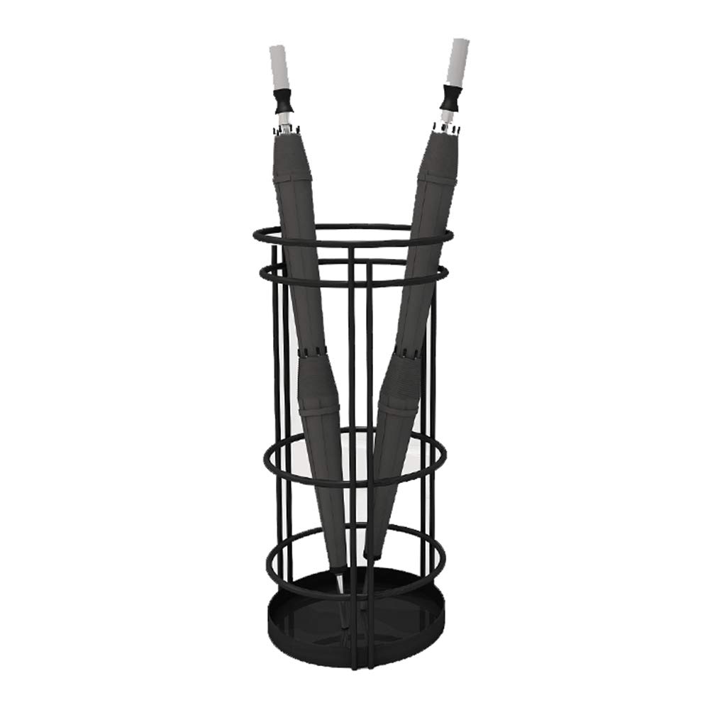 AGYH Umbrella RacksIron Umbrella Stand, Umbrella Bucket In Commercial Corridors Of Domestic Hotel Lobby, Multi-function Umbrella Tube, Large Capacity，25X55cm(Color:Black)