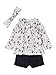 Vertbaudet Ensemble 3 pièces bébé Fille Tee-Shirt, Short Velours et Bandeau Encre 6M - 67CM