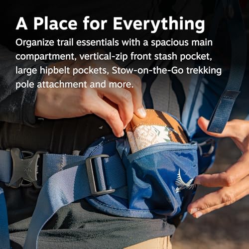 Image of Osprey Stratos 24L Men's Hiking Backpack - Adjustable Daypack with Waterproof Raincover & Bottle Pockets, Pine Leaf