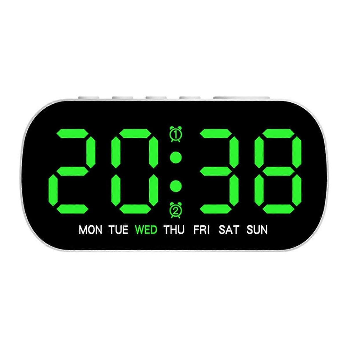 JOYHAPPST Adjustable Brightness Electronic Clock Simple Multifunctional Alarm Clock LED Digital Clock Date and Temperature Display