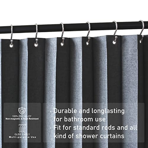 Elecharm Shower Curtain Hooks, Set Of 12 Rust Proof S Shaped Decorative Shower Curtain Rings,Multi-Purpose Hangers S Hooks (Chrome) #TOP4
