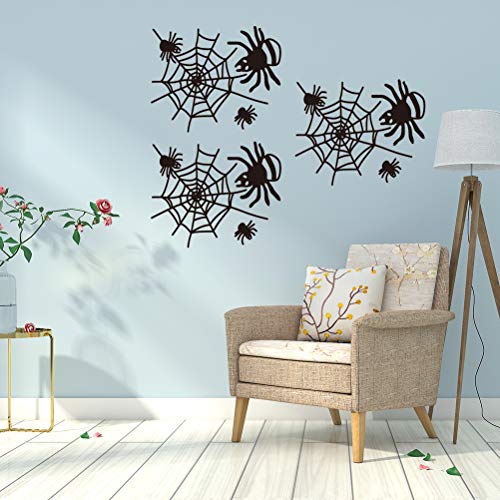 Adesivos de parede removíveis de Halloween da Liobo, 3 peças, aranha preta, adesivo de parede, janel