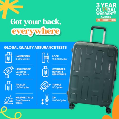 Image of American Tourister Ivy 2.0 | Medium Size Check-in Trolley Bag (68 cm) | 360 8 Wheel Travel Luggage | Hard Case Polypropylene (PP) Suitcase | Combination Lock | Dark Forest